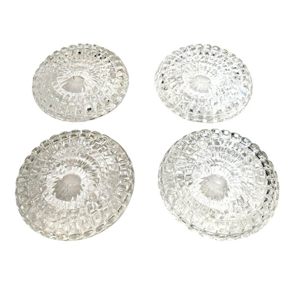 Vintage Blarney Genuine 24% Lead Crystal Set Of 4 Coasters Scalloped Design - Picture 4 of 6